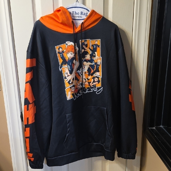 Other - Anime Graphic Black and Orange Hoodie